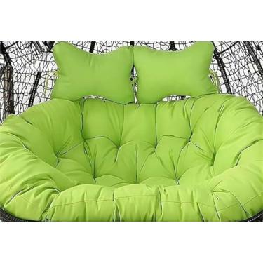 Imagem de Almofada de substituição para cadeira suspensa de jardim tipo ovo, 2 lugares, 59 x 43 polegadas (150 x 109 cm), almofada para cadeira suspensa dupla tipo rede (cadeira não incluída).