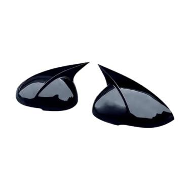 Imagem de Compatível com Kia Optima K5 2016-2020 Adesivo de carro Retrovisor Tampa do espelho lateral Tampa da asa Porta externa Vista traseira Caso Guarnição de fibra de carbono(Bright black)