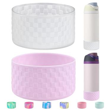 Imagem de HEYSKAY 2 peças de bota de silicone para garrafa de água Owala Flask 680 g, capa protetora antiderrapante para Owala Twist, garrafa de água de aço inoxidável FreeSip and Flip sem BPA Base inferior da