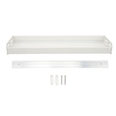 Imagem de Prateleira organizadora de temperos montada na parede, economizando espaço, solução de armazenamento multifuncional para cozinha, banheiro, feita de metal durável, plástico, (Branca)