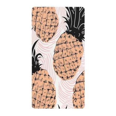 Imagem de Blueangle Lençol de berço padrão para berço infantil - Lençóis de algodão macio e respirável com estampa de abacaxi (762)