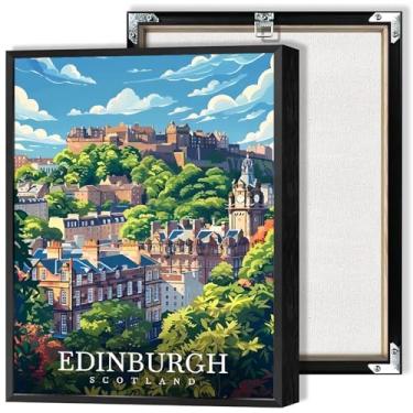 Imagem de Pôster em tela de paisagem da cidade da Escócia, arte de parede, cenário de Edimburgo, Europa, Reino Unido, impressão de viagem, pintura para sala de estar, quarto, dormitório, decoração de parede