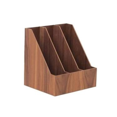 Imagem de Escritório Porta-arquivos 3 compartimentos verticais porta-arquivos de revistas, organizador mesa pasta documentos Organizador de mesa(Brown)