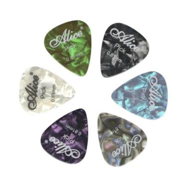 Imagem de Alice 6pcs Palhetas De Guitarra Em Celuloide 046 071 081 096 120 150mm