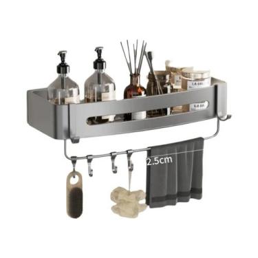 Imagem de Organizador De Prateleira De Banheiro Montado Na Parede Sem Furos, Sup