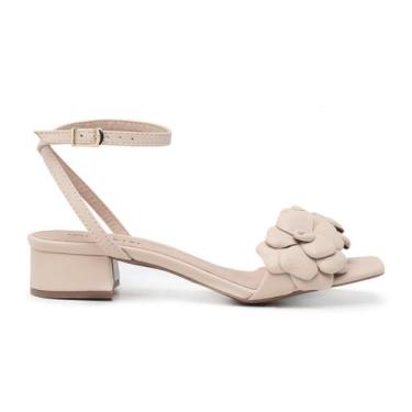 Imagem de Sandália Bico Quadrado LeRUCHEL Flor Salto Baixo Sisal, 38