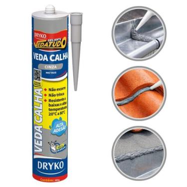 Imagem de Selante Vedação Telhado 400g Dryko Calha Rufo Goteira Impermeável Cura