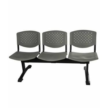 Imagem de Cadeira em longarina 3 lugares Linha Polipropileno Atenas Cinza