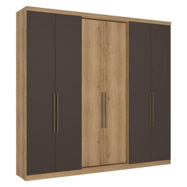 Imagem de Guarda Roupa Casal Passione Ultra 6 Portas Capuccino Cacau Acetinado - Thb