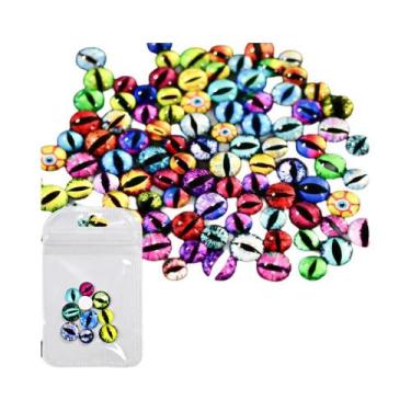 Imagem de Pingentes 3D Para Unhas Com Olhos De Dragão, Gato E Cobra, Olhos De Di