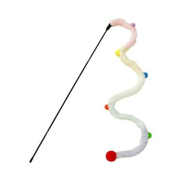 Imagem de Brinquedo Interativo Colorido Para Gatos: Varinha Com Pena E Design De
