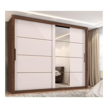 Imagem de Guarda Roupa Casal Essencial 2 Portas de Correr 6 Gavetas com 4 espelh