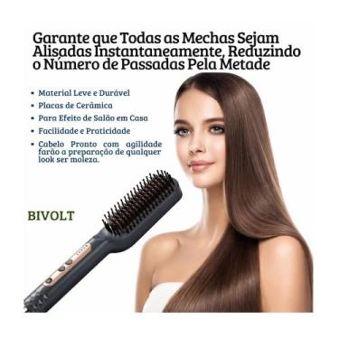 Imagem de Escova Alisadora Elétrica 5 em 1 Bivolt  Praticidade e Resultado Profi