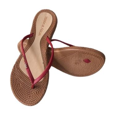 Imagem de Chinelo Dedo Vegano Vermelho com Bronze Terra e Água-Feminino
