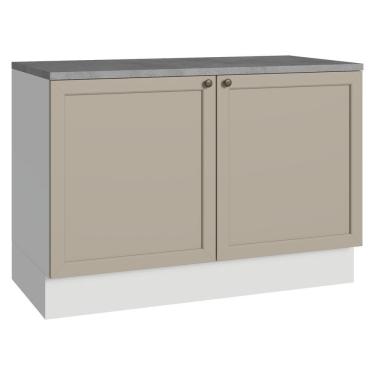 Imagem de Balcão Gabinete de Pia 120 cm (Com Tampo) Branco/Crema Vik Madesa