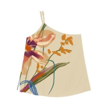 Imagem de Blusa Alongada Estampada De Um Ombro Só-Feminino