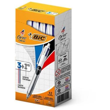 Imagem de Caneta Esferográfica 4 Cores + Lapiseira 0.7MM (caixa com 12 Unidades)