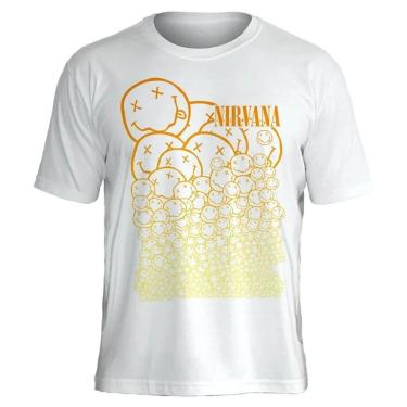 Imagem de Camiseta de Banda Nirvana em Algodão Manga Curta Gola Redonda-Unissex