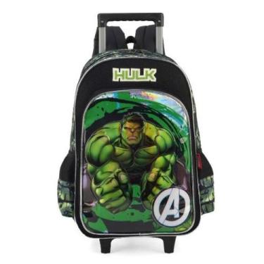 Imagem de Mochila Rodinhas e Costas Avengers Hulk Luxcel Original