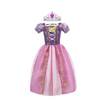 Imagem de Fantasia De Princesa Rapunzel Para Meninas Com Peruca Para Festa De Ve