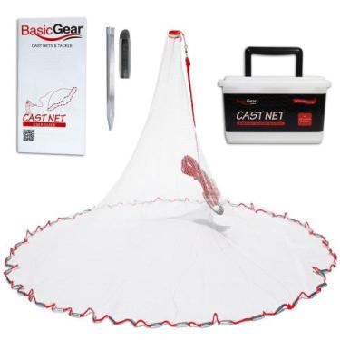 Imagem de Cast Net BasicGear, ferro de zinco, malha de 1/4 de polegada, raio de 