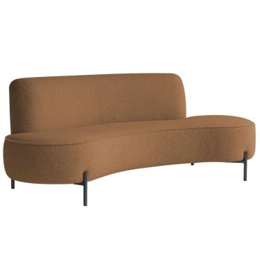 Imagem de Sofá Orgânico 2 Lugares 150cm Argos Pés Preto Bouclé Terracota - Nexta Casa