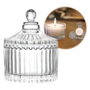 Imagem de Jogo 12 Potes de Cristal Com Tampa Versátil Elegante para Velas Brigad
