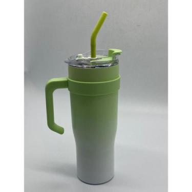 Imagem de Copo Térmico MS-958 1200ml Dupla Camada Aço Inox Grande Com Canudo e T