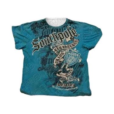 Imagem de Camiseta Masculina De Verão Com Gola Redonda Grande E Estampa De Desaf