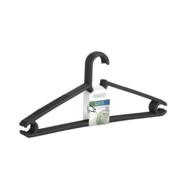 Imagem de Conjunto de Cabides Dasplast Soft Preto 6 Unidades, UNICA