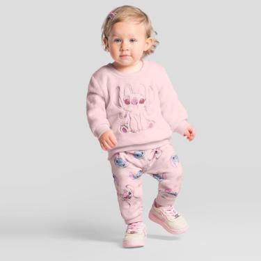 Imagem de Conjunto bebê unissex em moletom do Stitch Brandili Baby