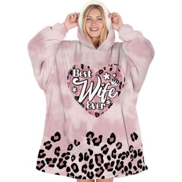 Imagem de Cobertor vestível com capuz Warmstorey Leopard Best Wife Gifts