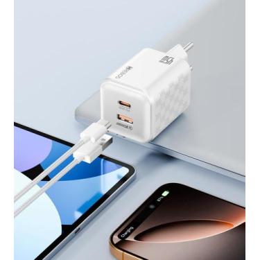 Imagem de Carregador premium turbo pd45w c/ cabo usb-c/usb-c crg-219c - Hrebos, 