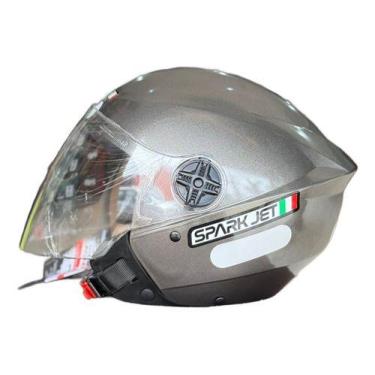 Imagem de Capacete Aberto Coloridos Classico Moto Spark Jet Ebf, Chumbo