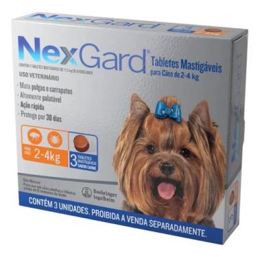 Imagem de Anti Pulgas Cachorros Nexgard 11,3mg 2 a 4kg com 3 Tabletes