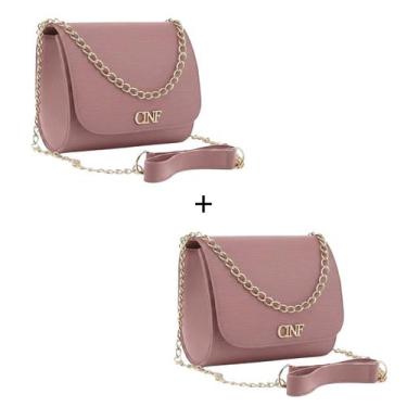 Imagem de Bolsa Transversal Feminina Kit 2 Peças Tira Colo Corrente - CF Ecommer