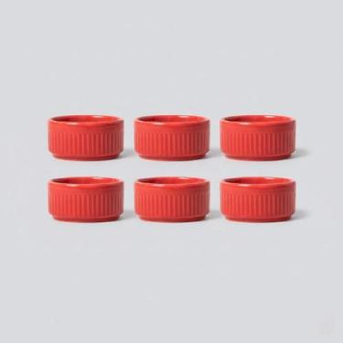 Imagem de Kit 6 Ramekins Refratários Diâmetro 7 cm Vermelho 88 ml - Germer Porce