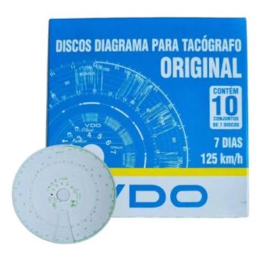 Imagem de Disco Diagrama para Tacógrafo VDO  Modelo 7D  125 km/h (Caixa com 10 u