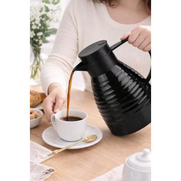 Imagem de Garrafa Térmica Capri 1 Litro Preta Conservação Bebidas Quentes Frias 