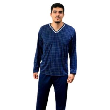 Imagem de Pijama Masculino De Frio Inverno Blusa manga comprida calça - PIJAMAS 