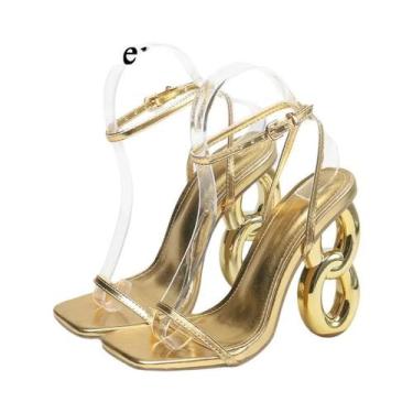 Imagem de Sandálias Femininas Sensuais Com Tira No Tornozelo E Fivela, Salto Vaz