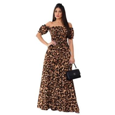 Imagem de Vestido elastex longo de tecido viscolinho com forro - LAJMA STORE, On