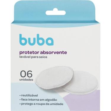 Imagem de Kit 6 Protetores de Seio Buba Absorventes Laváveis Branco