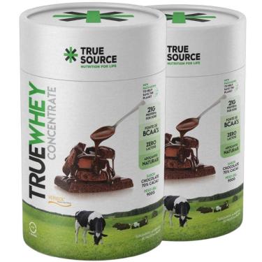 Imagem de Kit 2 True Whey Concentrado 70% Cacau 900g - True Source-Unissex