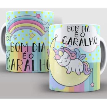 Imagem de Caneca Branca Bom dia unicórnio Personalizada - Bythiti