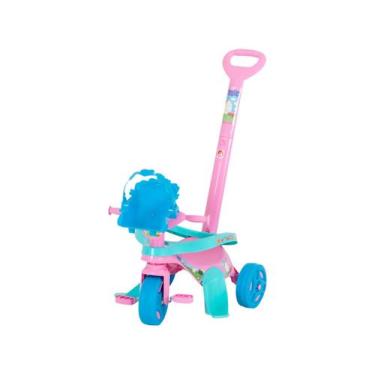 Imagem de Triciclo Infantil Peppa Pig Passeio e Pedal - Mototico com Empurrador 