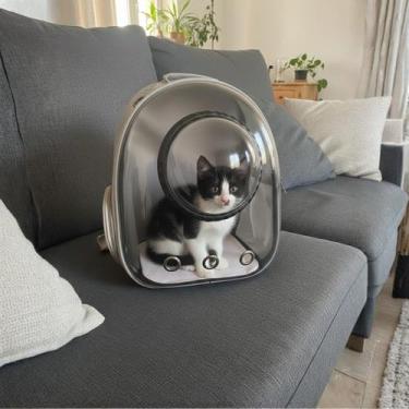 Imagem de Astronauta Visão 360 Graus Mochila Pet Visão Panorâmica Ventilado Cach
