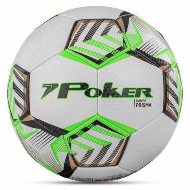 Imagem de Bola Futebol De Campo Traning 32 Gomos Costurado Prisma Poker, Verde, 