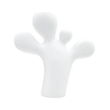 Imagem de Escultura Decorativa Abstrata Branca em Poliresina 24x23x8cm Mart