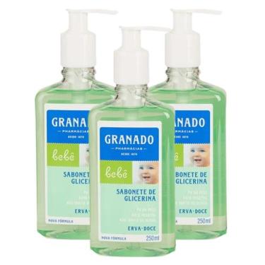 Imagem de 3x Sabonete Líquido de Glicerina Granado Bebê Erva Doce 250ml -